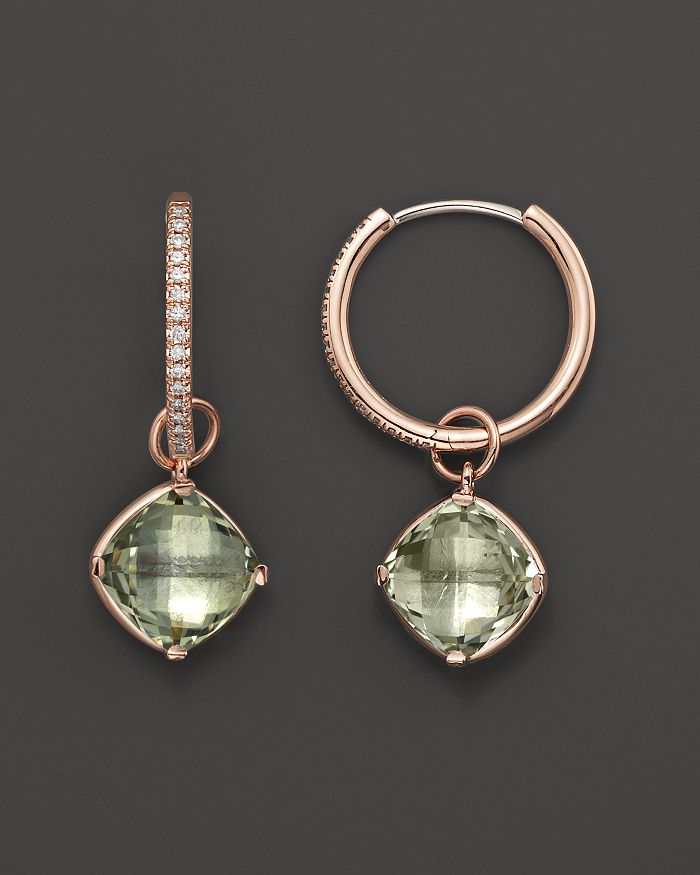 Hoop earrings top with detachable drops