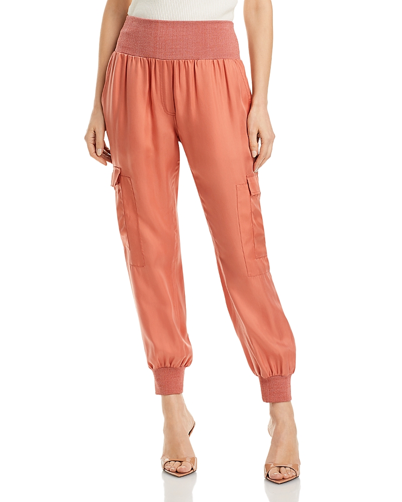 Cinq À Sept Tous Les Jours Giles Satin Jogger Pants In Apricot
