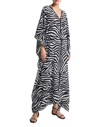 Michael Kors Collection Silk Zebra Print Caftan Gown | Bloomingdale's