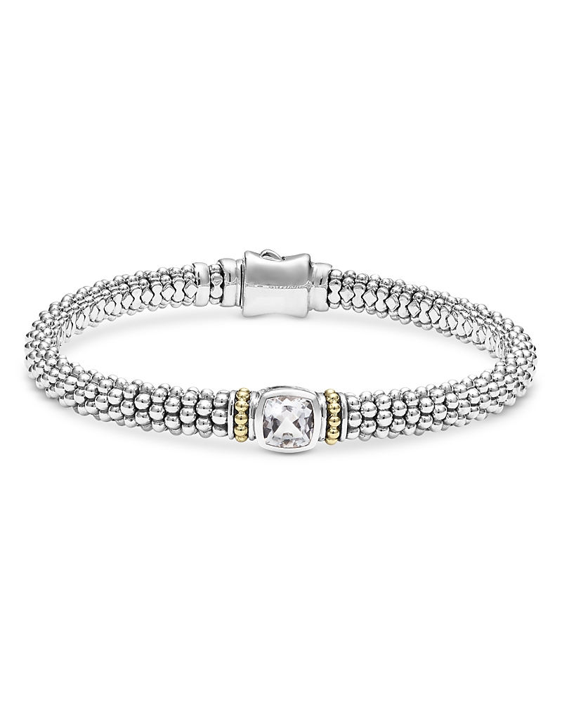 Lagos Caviar Color White Topaz Bracelet In White/silver