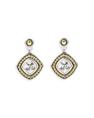 18K Yellow Gold & Sterling Silver Rittenhouse White Topaz Drop Earrings