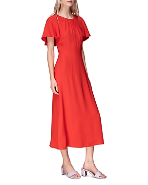 Shop Whistles Annabelle Cape Sleeve Dress In Red