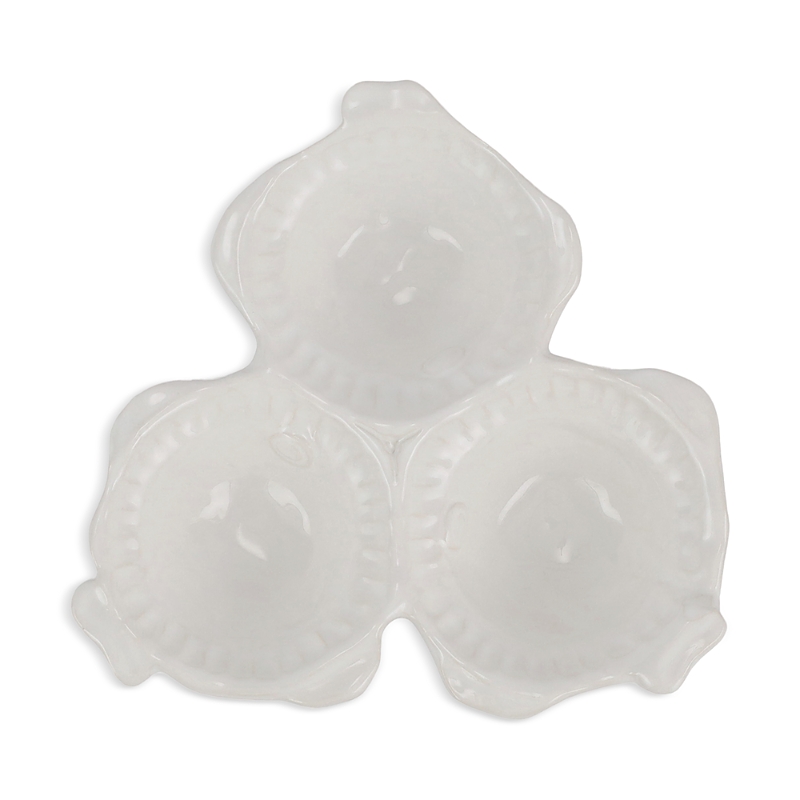 Vietri Pesce Serena Three-part Server 9.5" In White