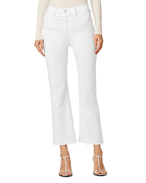 Faye Ultra High Rise Cropped Bootcut Jeans in White