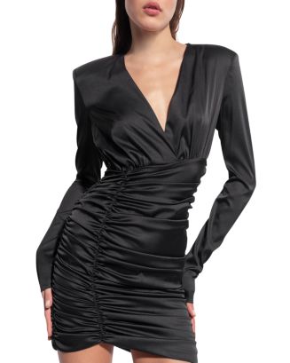pinko ruched flared dress Pinko Long Dress With Draping And Lace