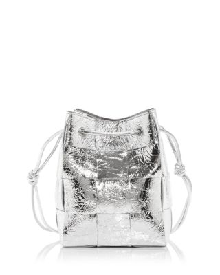 Bottega Veneta - Small Cassette Metallic Crossbody Bucket Bag