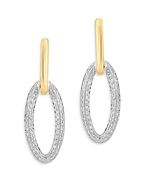 Bloomingdale's Diamond Link Drop Earrings In 14k Yellow & White Gold, 0.62 Ct.t.w - 100% Exclusive In White/gold