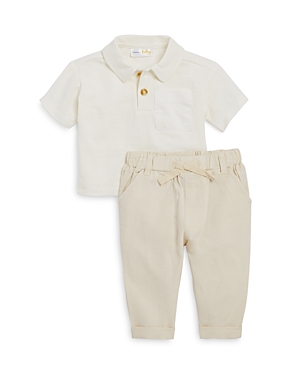 Bloomie's Baby Boys' Collared Top & Long Pants Set - Baby In Ivory