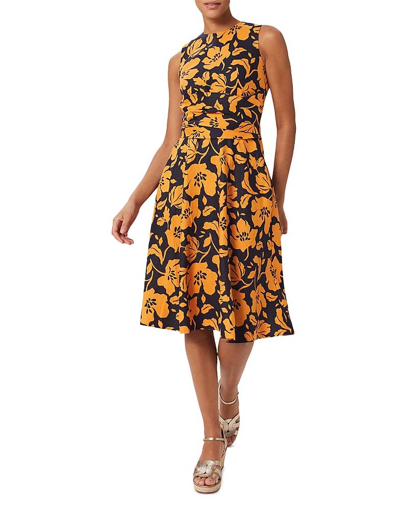 Hobbs London Twitchill Midi Dress In Navy Orange ModeSens