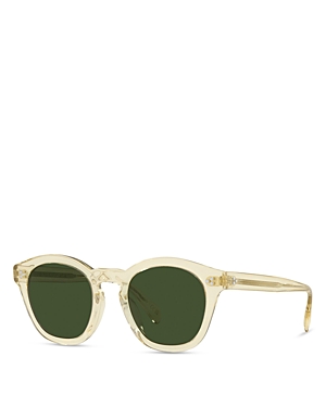 Oliver Peoples Boudreau L.a. Square Sunglasses, 48mm In Tan/green Solid