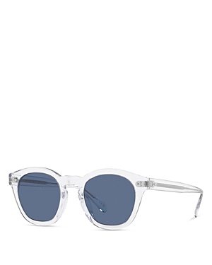 Oliver Peoples Boudreau L. A. Square Sunglasses, 48mm In White/blue Solid