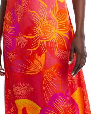 knee length dresses for ladies Off-White Stitched Garden Euroflax™ Premium Linen Midi Dress