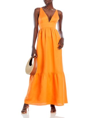 AQUA V-Neck Maxi Dress - 100% Exclusive | Bloomingdale's