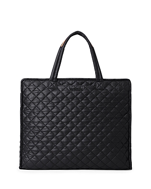 Mz Wallace Large Box Tote In Black/black