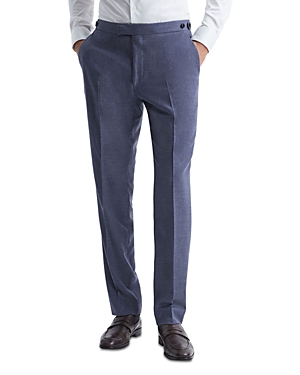 Reiss Airforce Blue Slim Fit Wool Blend Mixer Trousers In Airforce Blue