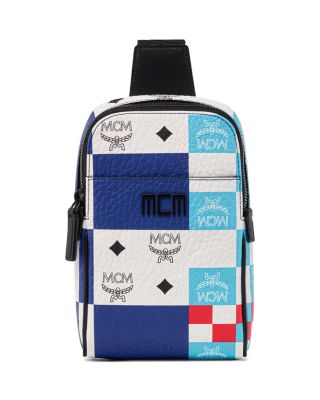 MCM Tech Checkerboard Faux Leather Sling Bag Bloomingdale s