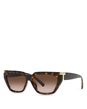 Shop Tiffany & Co Cat Eye Sunglasses, 56mm In Havana/brown Gradient