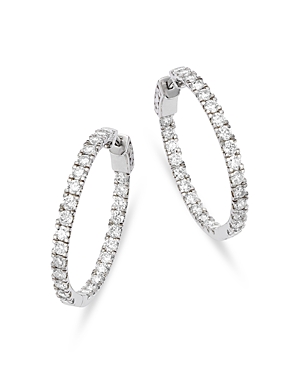 Bloomingdale's Certified Diamond Inside Out Hoop Earrings in 14K White Gold, 3.00 ct. t.w. - 100% Exclusive