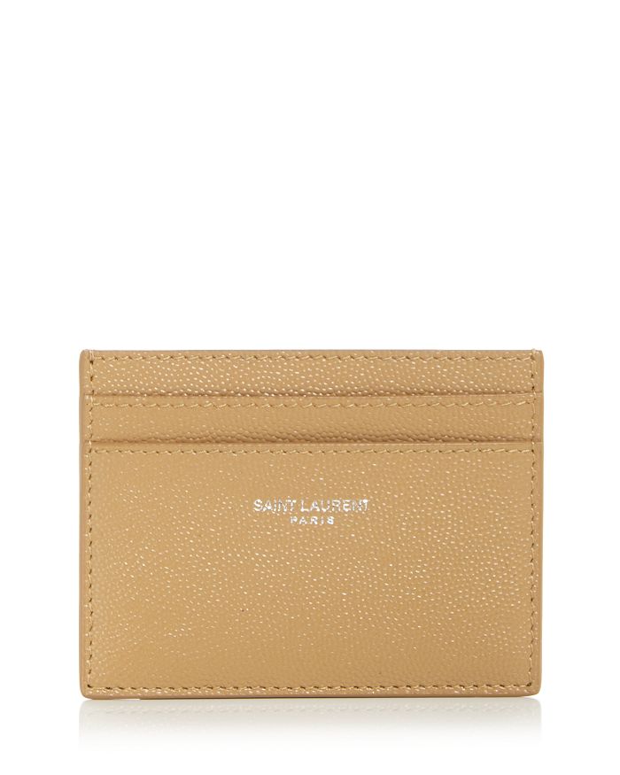 Saint Laurent Pebbled Leather Card Case | Bloomingdale's