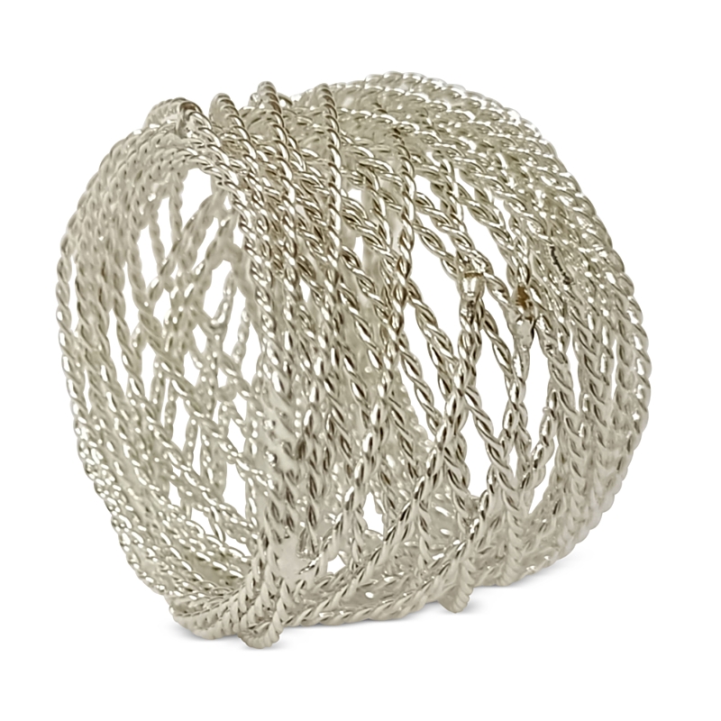 Aman Imports Twisted Wire Napkin Ring - Exclusive In Gray