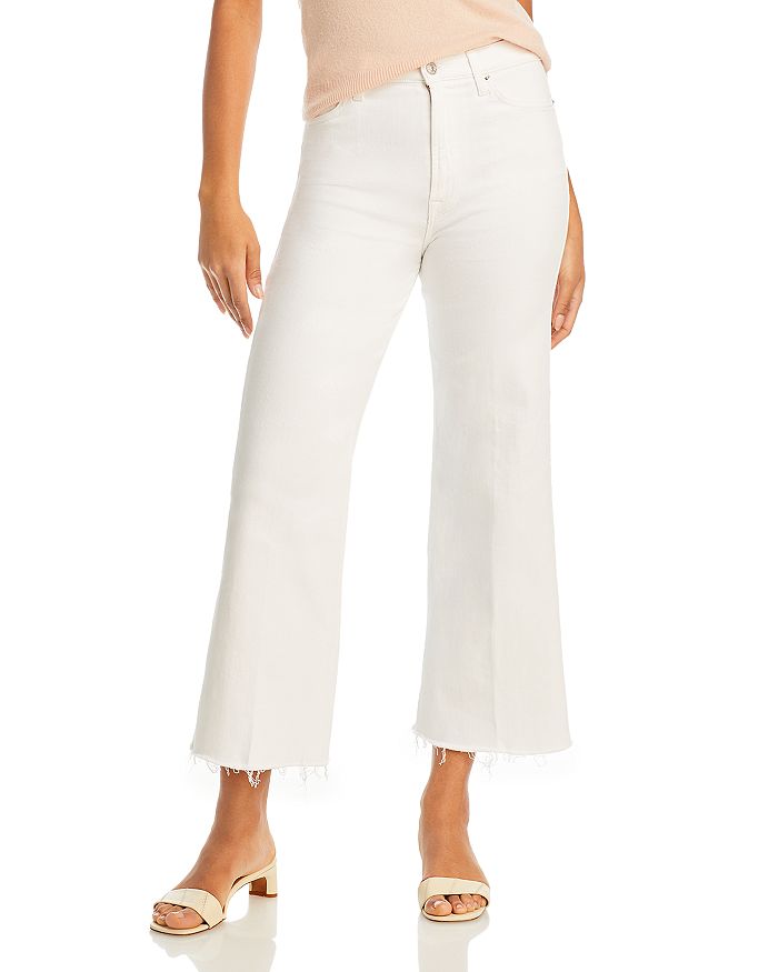 7 For All Mankind Cropped Jo Ultra High Rise Wide Leg Jeans in Soleil ...