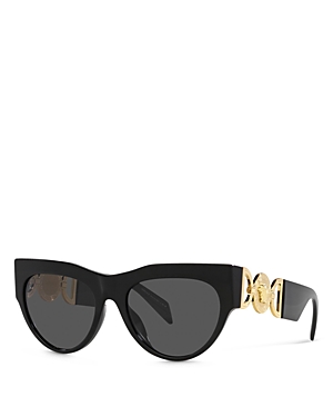 VERSACE SOLID CAT EYE SUNGLASSES, 56MM