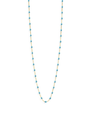Gigi Clozeau 18k Yellow Gold Sautoir Turquoise Beaded Necklace, 34 In Blue/gold