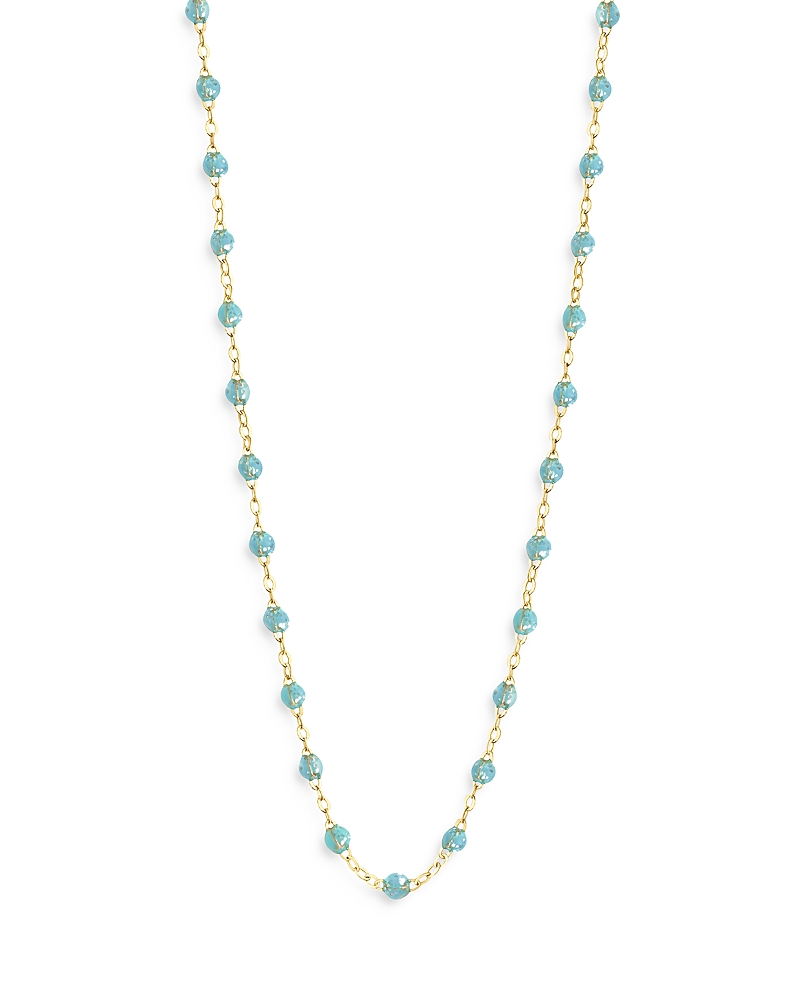 Gigi Clozeau 18k Yellow Gold Classic Gigi Resin Bead Collar Necklace, 16.5 In Aqua