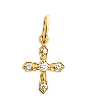 Gigi Clozeau 18k Yellow Gold Diamond Vintage Cross Pendant