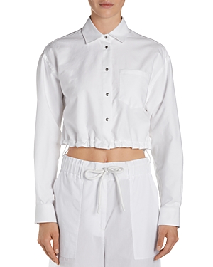 Moncler Cropped Drawstring Shirt In White