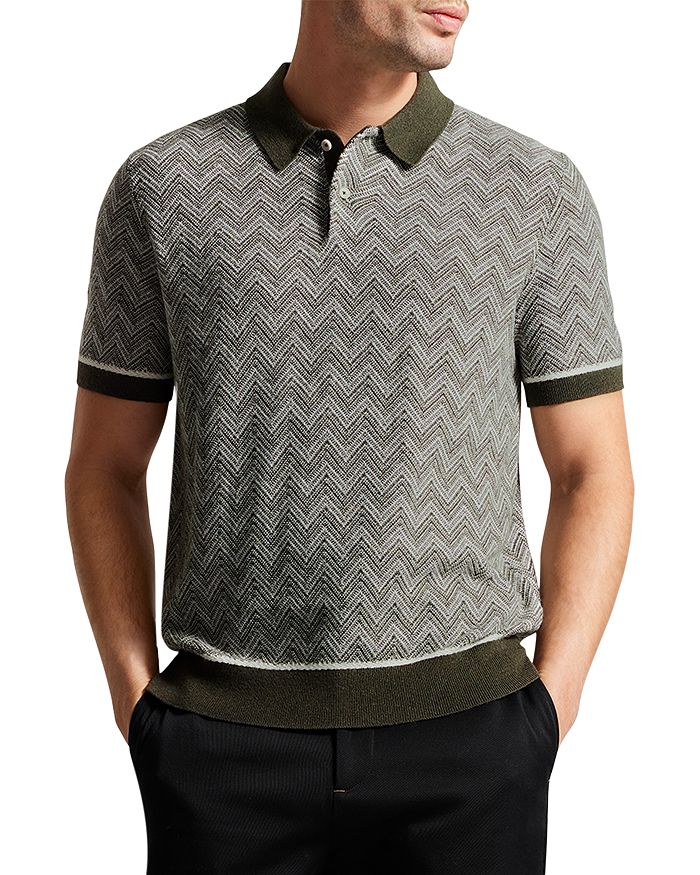 Ted Baker - Waldun Regular Fit Chevron Knit Polo Shirt
