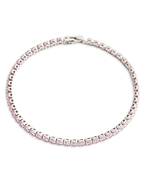 Aqua Cubic Zirconia Tennis Bracelet In Sterling Silver - 100% Exclusive In Pink/silver