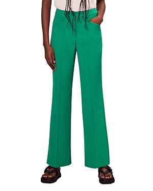 Whistles Limited Edition Flora Slim Tailored Trousers In Green