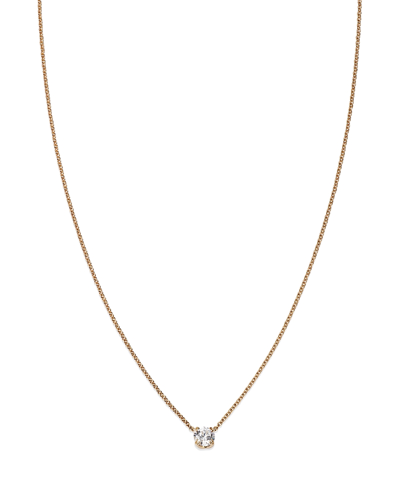 Bloomingdale's Certified Diamond Solitaire Pendant Necklace In 14k Yellow Gold Featuring Diamonds With The De Beers In Gold