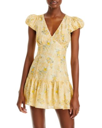 LoveShackFancy on sale Arlo Silk Dress Wisteria Yellow Women's Size 10