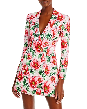 Alice And Olivia Latoya Floral Print Blazer Mini Dress In High Tea Floral