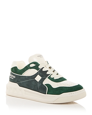 Shop Valentino Men's One Stud Xl Low Top Sneakers In Green