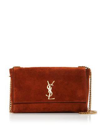 Saint Laurent - Kate Medium Reversible Shoulder Bag in Crocodile-Embossed Leather and Suede