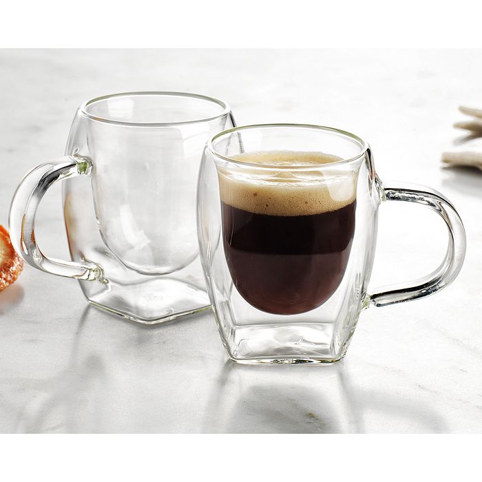  Godinger Espresso Cups, Coffee Mug Set, Glass Coffee