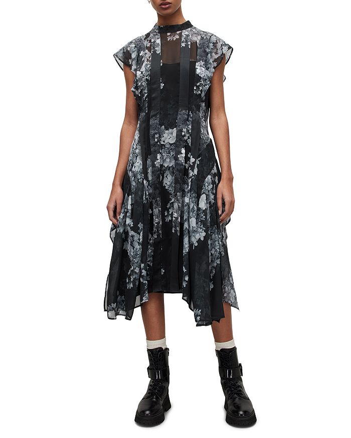 ALLSAINTS Freya Venetia Mesh Midi Dress | Bloomingdale's