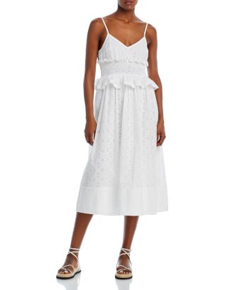 Cinq à Sept Cotton Debie Eyelet Midi Dress | Bloomingdale's