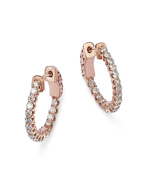 Bloomingdale's Diamond Inside Out Small Hoop Earrings in 14K Rose Gold, 0.70 ct. t.w. - 100% Exclusi