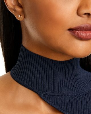 14K Yellow Gold Paris Small Circle Diamond Earrings