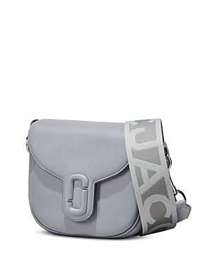 Marc Jacobs The Small Covered J Marc Saddle Bag In Wolf Gray/silver