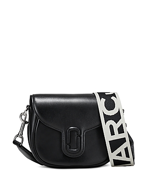 Marc Jacobs The Small Covered J Marc Saddle Bag In Black/silver