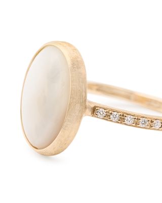 18K Yellow Gold Siviglia Mother of Pearl &amp; Diamond Ring