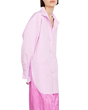 Shop Vince Oversized Button Front Shirt In Rosea