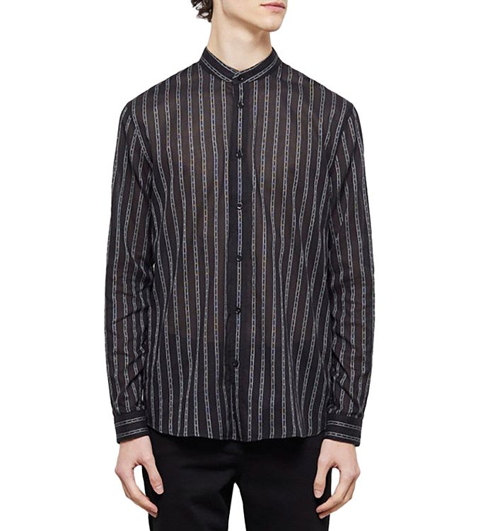 The Kooples Cotton Fancy Stripe Officer Collar Button Down Shirts
