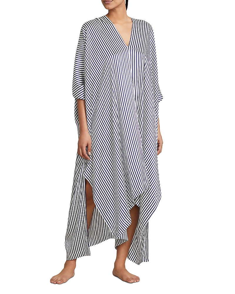 Polo Ralph Lauren Striped Asymmetric Kaftan In Blue Stripe