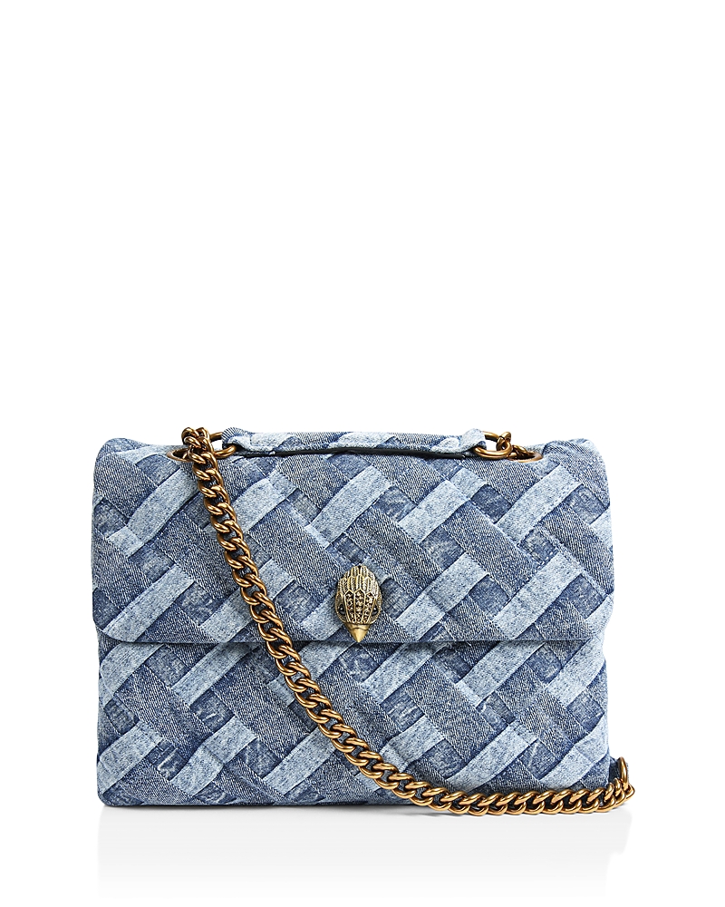 Kurt Geiger Kensington Medium Denim Crossbody In Blue